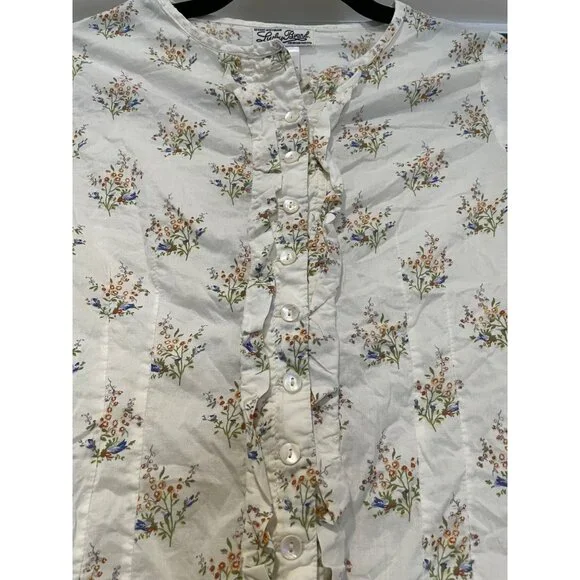 Lucky Brand Girls Floral Button Up Top Size XL (16) Bell Sleeves Ruffles Dainty - Picture 4 of 12